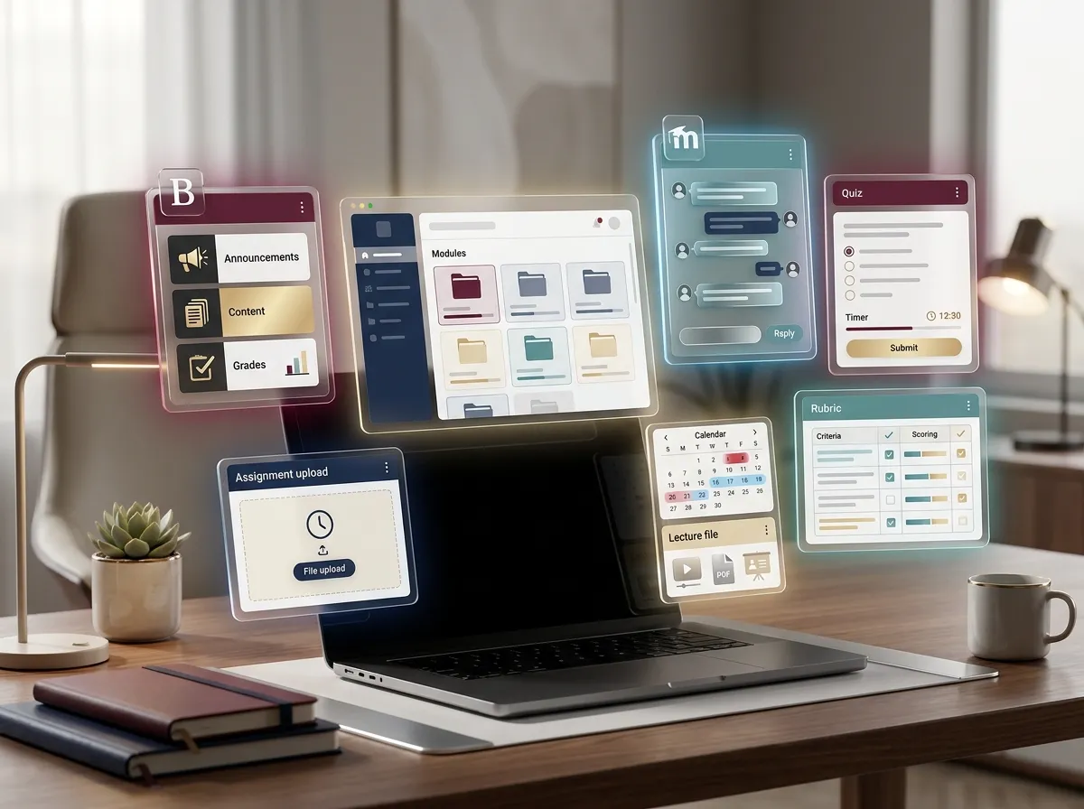 online class LMS support for Canvas Blackboard and Moodle